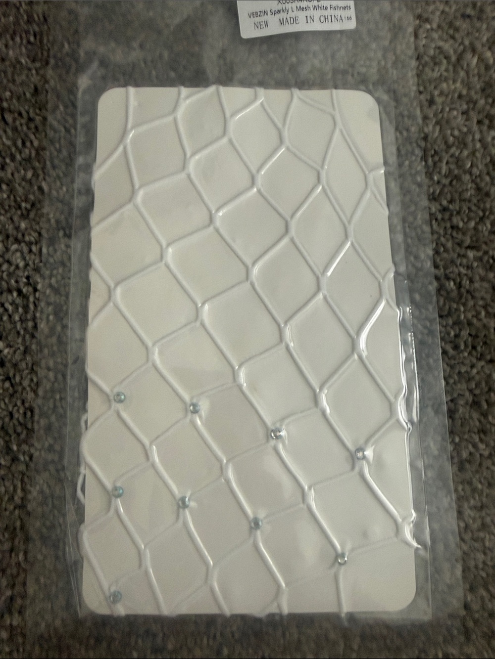 White Mesh Fishnets with Sparkle Accents